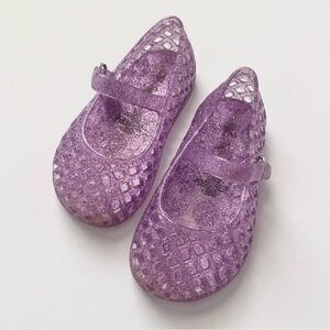 Old Navy Toddler Girl Purple Glittery Jelly Mary-Jane Flats - Size 5